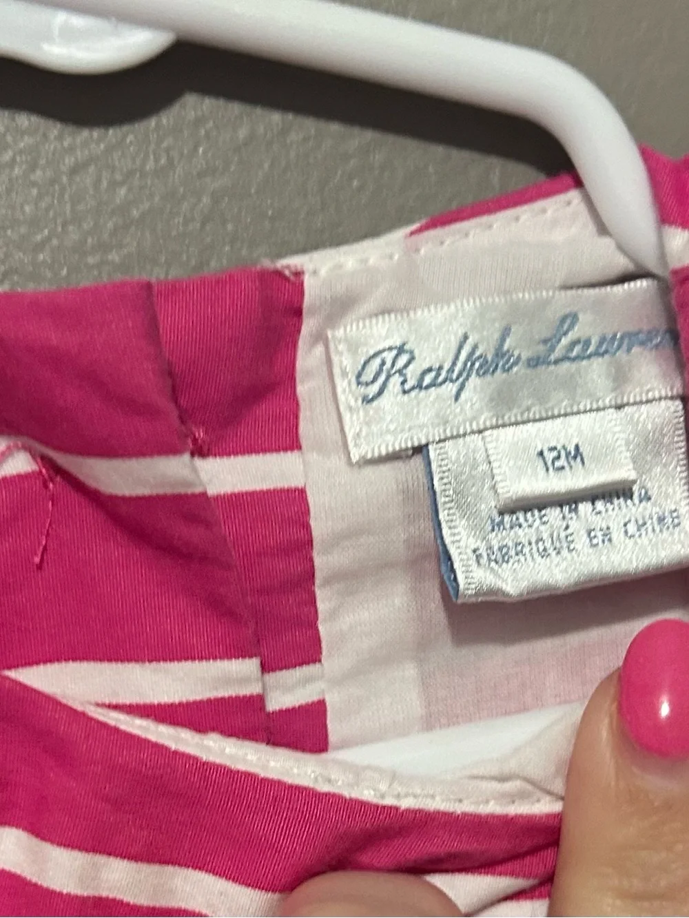 Ralph Lauren Fuchsia and White Striped Fit-and-Flare Dress